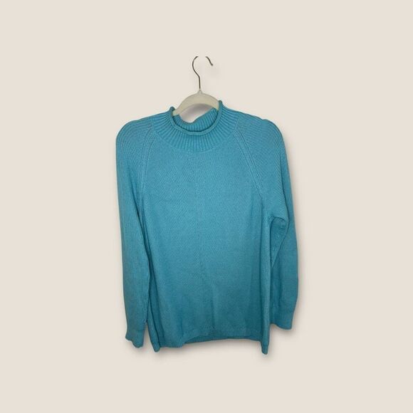 LL Bean Women’s Knit Sweater Size Medium Blue - Picture 1 of 4